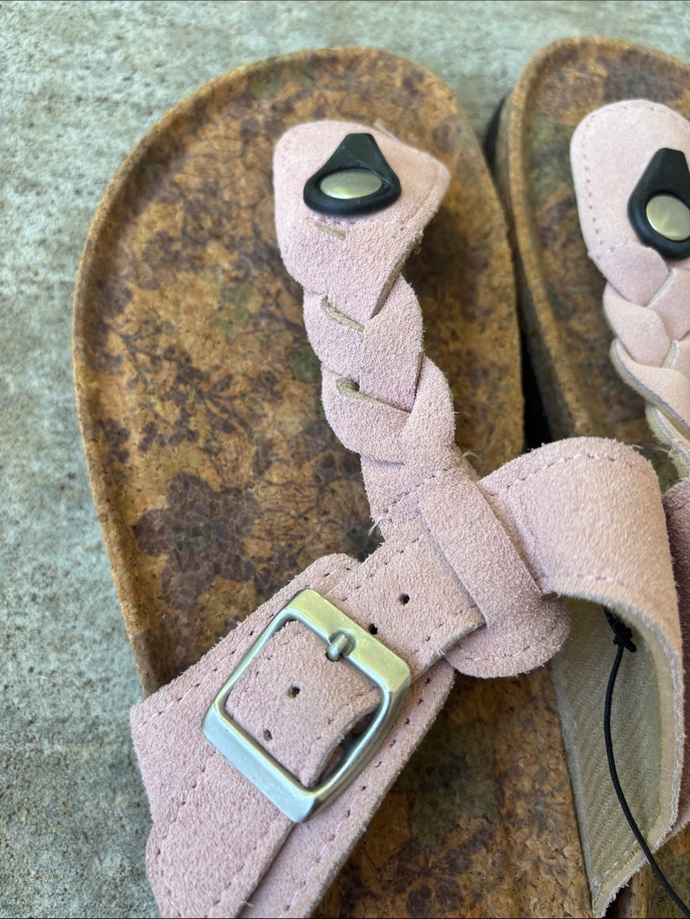 Muk Luks Marsha Pink Braided Toe-Post Sandals with Buckle - Picture 5 of 11